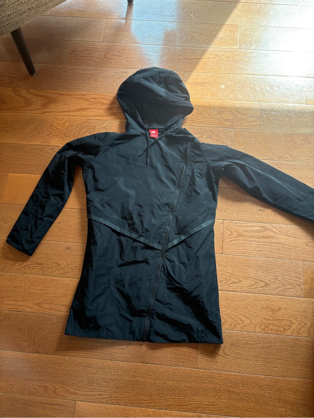 Nike Black Hooded windbreaker - asymmetrical zipper